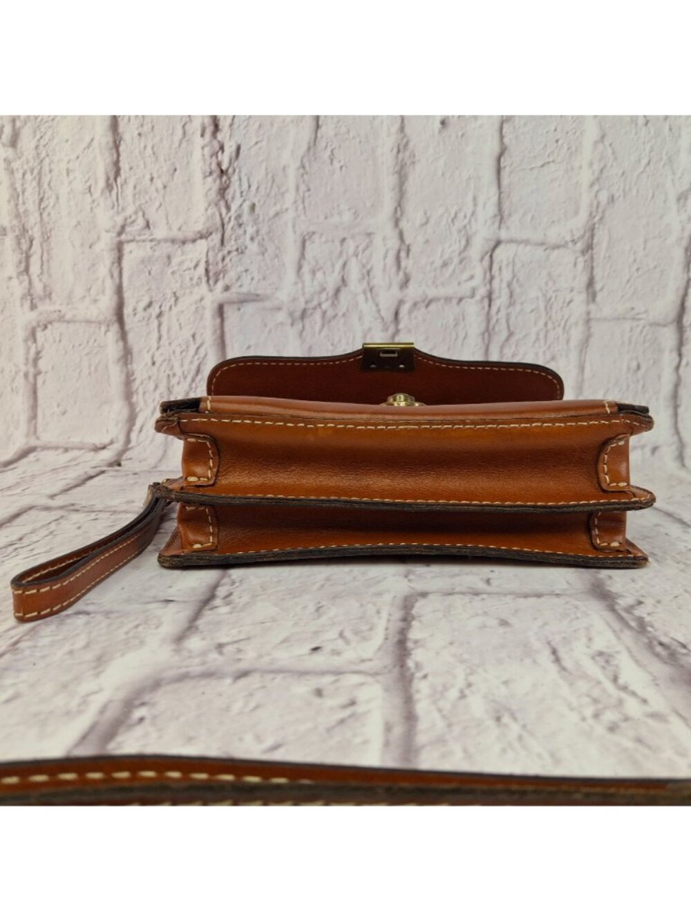 Patricia Nash Bianco Organizer Small Crossbody Bag Brown Leather w/ Key LKNC - Picture 9 of 13